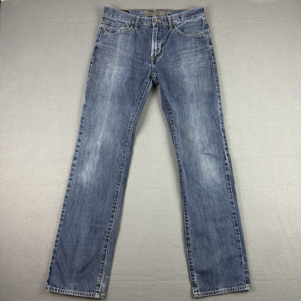 American Eagle Original Straight Dark Blue Jeans Denim Sz‎ 30x33* STAINS